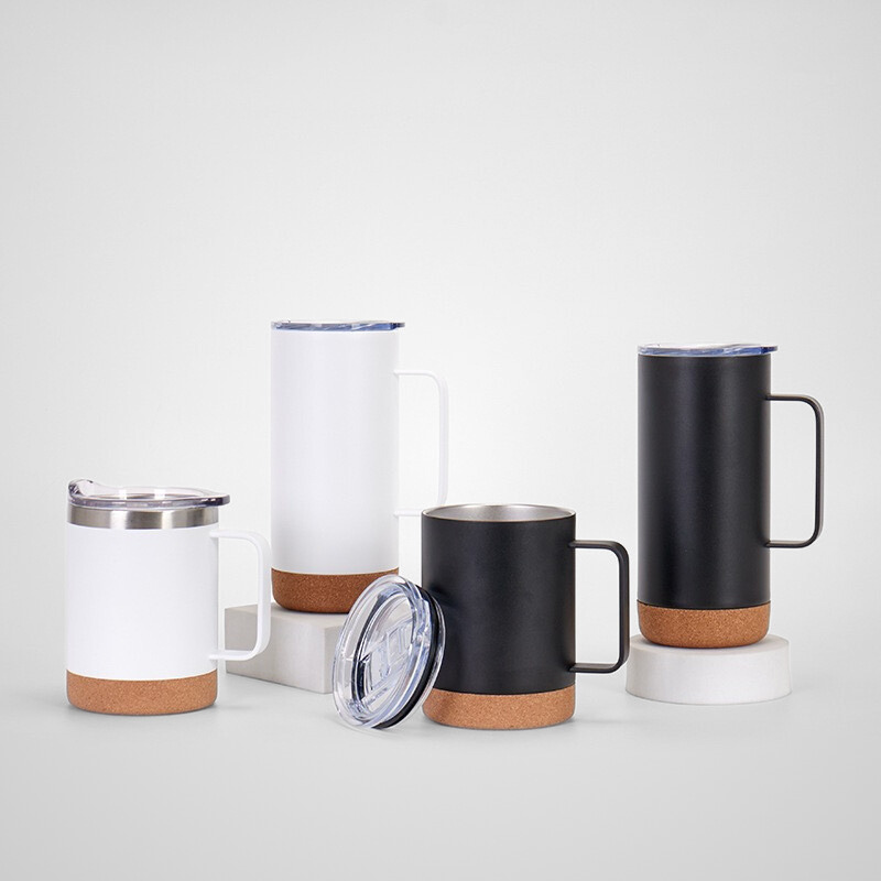 Aesthetic Office Coffee Mug | 12oz Double-Wall with Cork Bottom | Executive Bulk