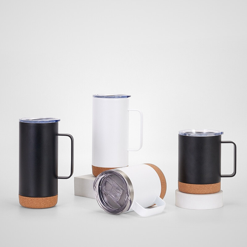 Aesthetic Office Coffee Mug | 12oz Double-Wall with Cork Bottom | Executive Bulk