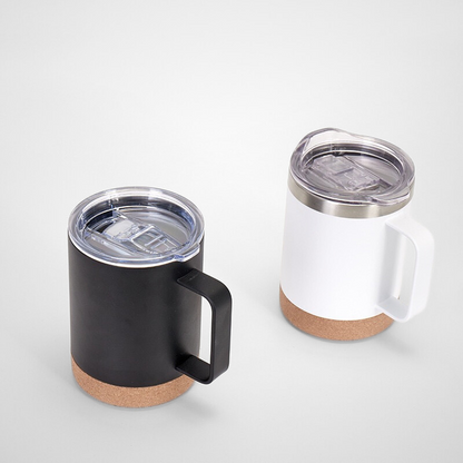 Aesthetic Office Coffee Mug | 12oz Double-Wall with Cork Bottom | Executive Bulk