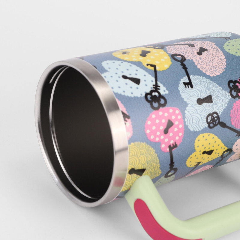 Vibrant Patterned Car Mug | 40oz Double-Wall with Handle | Customized Print Bulk