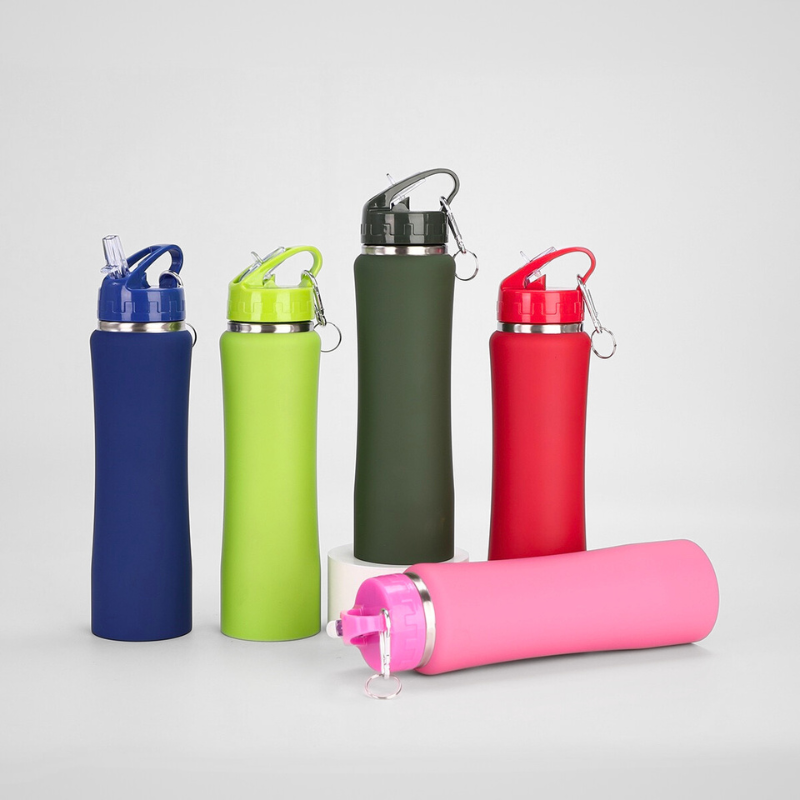 Slim Waist Thermos Flask with Straw | 600ml Double-Wall | Outdoor & Retail Bulk