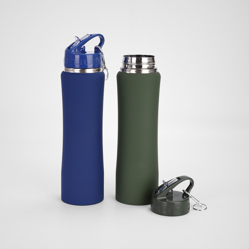 Slim Waist Thermos Flask with Straw | 600ml Double-Wall | Outdoor & Retail Bulk