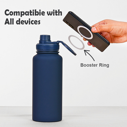 1000ml MagSafe Sports Water Bottle | Heavy-Duty Magnetic Ring Handle | Vacuum Stainless Steel