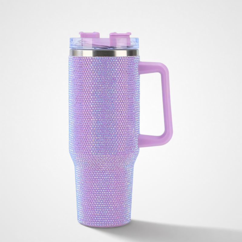Luxury Bedazzled Bling Tumbler | 40oz Double-Wall Rhinestone | Glamour Gifting Bulk