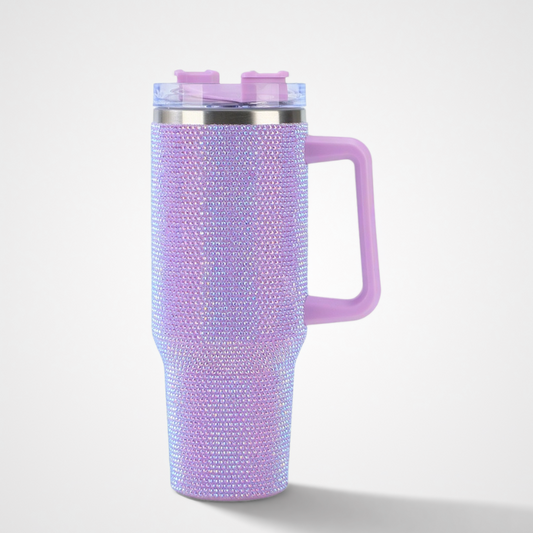 Luxury Bedazzled Bling Tumbler | 40oz Double-Wall Rhinestone | Glamour Gifting Bulk
