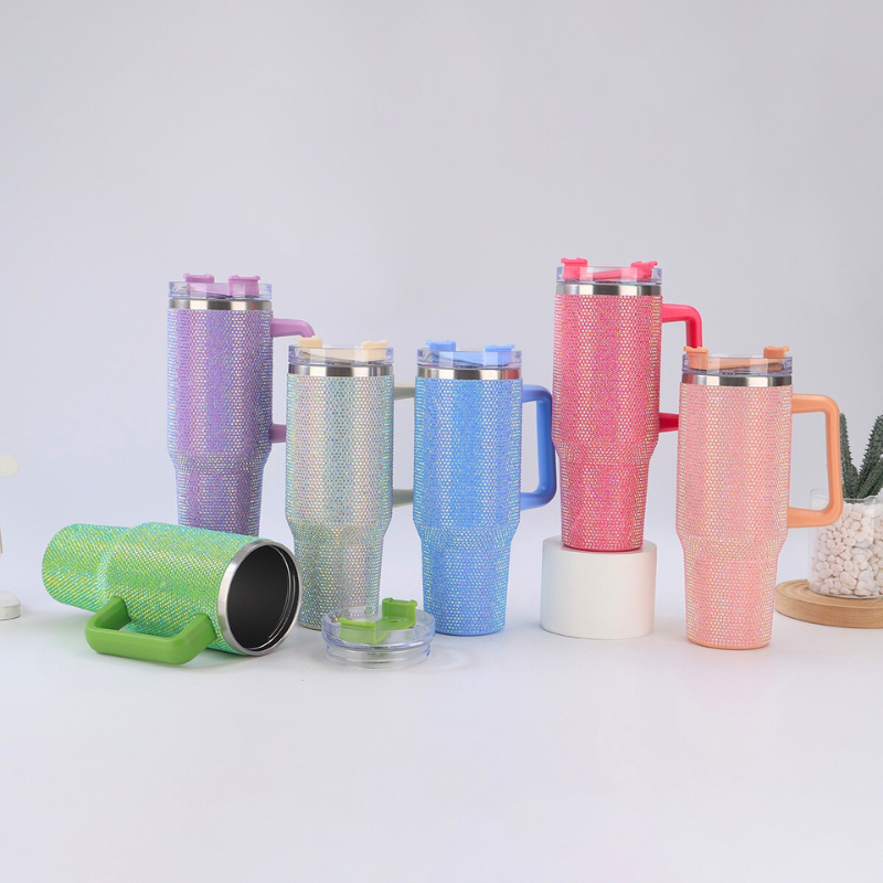 Luxury Bedazzled Bling Tumbler | 40oz Double-Wall Rhinestone | Glamour Gifting Bulk