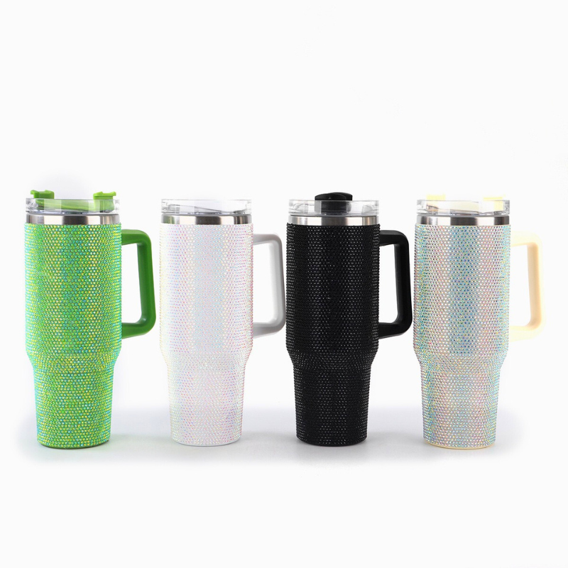 Luxury Bedazzled Bling Tumbler | 40oz Double-Wall Rhinestone | Glamour Gifting Bulk