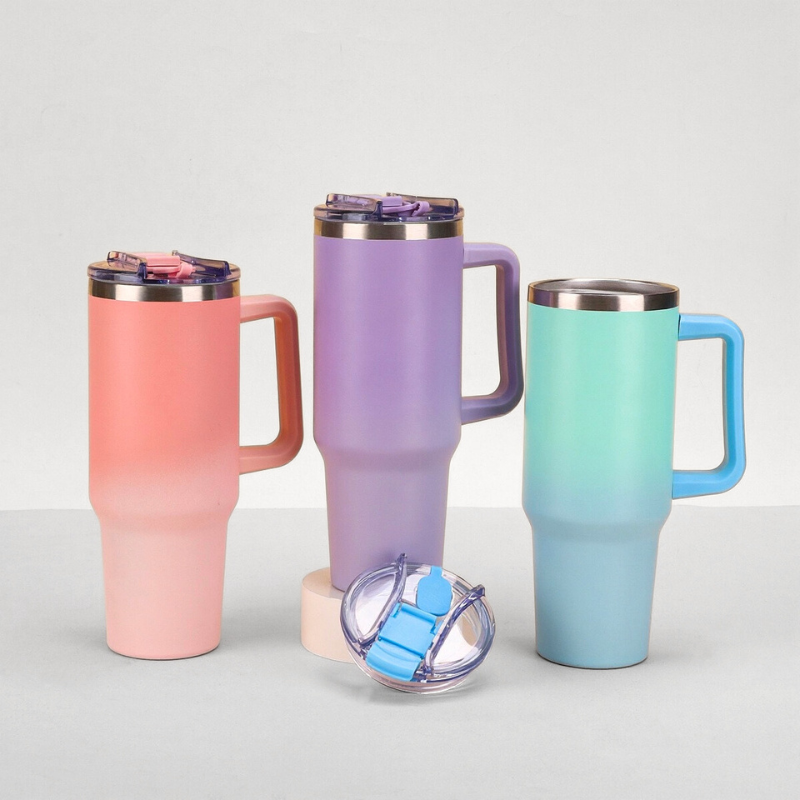 Premium Car Vacuum Tumbler | 40oz Double-Wall with Loop Lid | Commuter Bulk