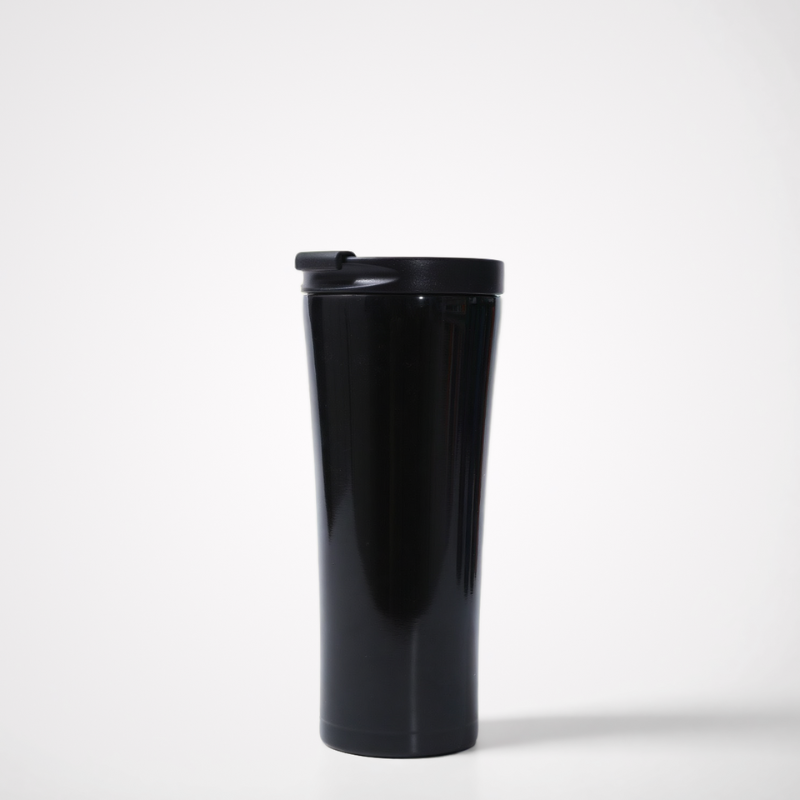 Clamshell Car-Friendly Travel Tumbler | 450ml Double-Wall Waist Cup | Daily Commute Bulk
