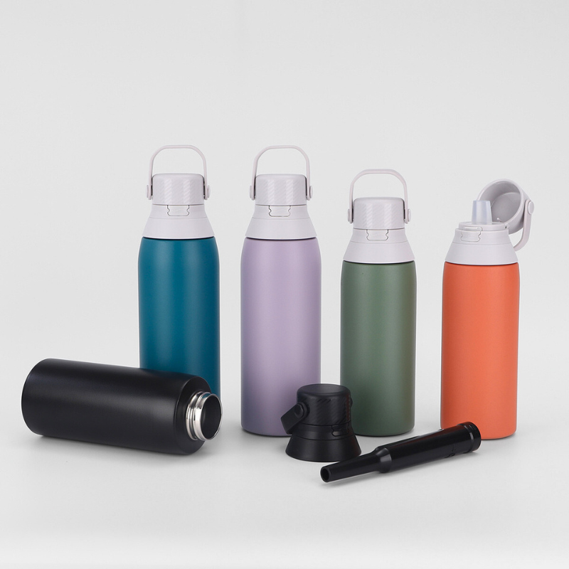 Pop-Up Lid Sports Flask | 500ml-750ml Double-Wall with Handle | Retail & Athletics B2B