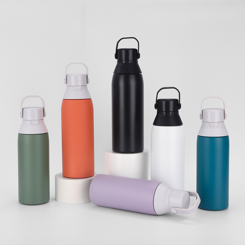 Pop-Up Lid Sports Flask | 500ml-750ml Double-Wall with Handle | Retail & Athletics B2B
