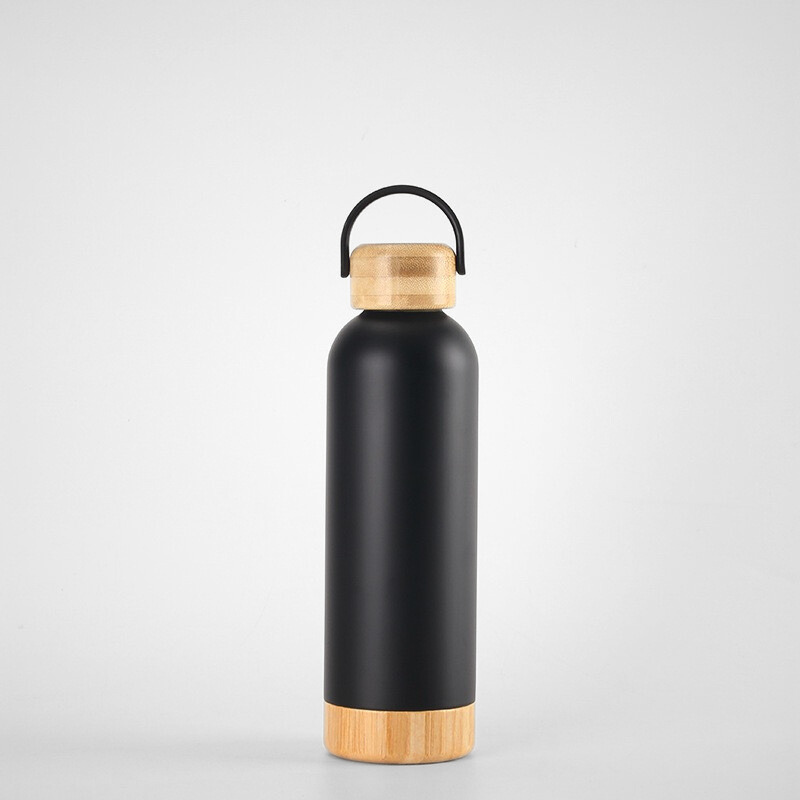 Minimalist Bamboo Base Hydration Flask | 500ml Double-Wall | Sustainable Wholesale