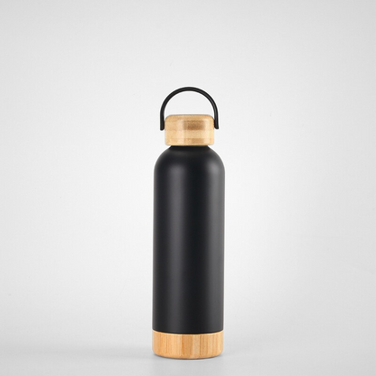 Minimalist Bamboo Base Hydration Flask | 500ml Double-Wall | Sustainable Wholesale
