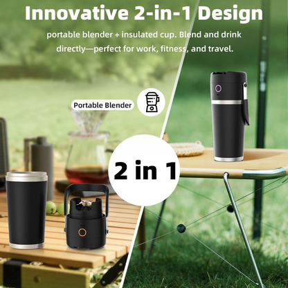 Premium 480ml Glass-Window Blender Cup | High-Speed USB-C | Bulk Wellness Gift