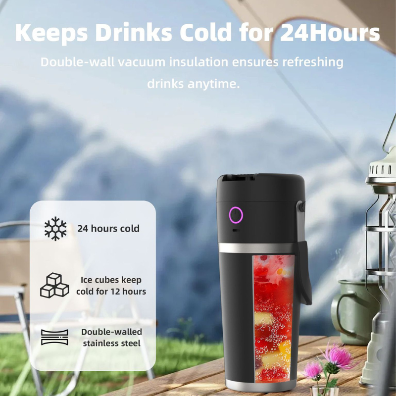 Premium 480ml Glass-Window Blender Cup | High-Speed USB-C | Bulk Wellness Gift