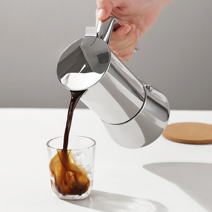 Classic Stovetop Espresso Maker | 200ml-450ml Stainless Steel Moka Pot | Barista Gear Bulk