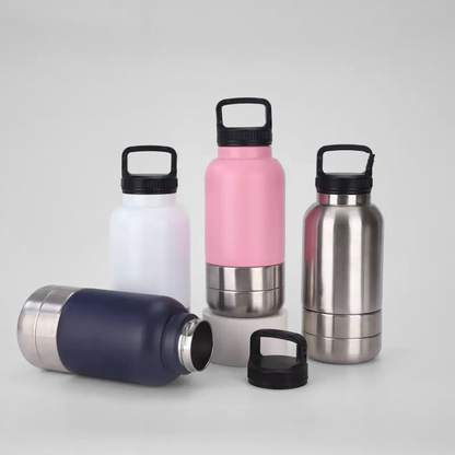 Heavy Duty 32oz Pet Travel Flask | Dual-Purpose Detachable Bowl | Pet Supply B2B