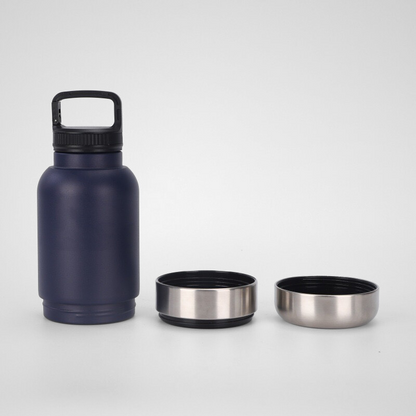 Heavy Duty 32oz Pet Travel Flask | Dual-Purpose Detachable Bowl | Pet Supply B2B