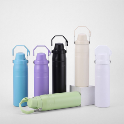 Ergonomic Cycling Water Bottle | 18oz-36oz Double-Wall with Handle | Gym & Club Bulk