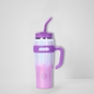 Vibrant Rainbow Travel Tumbler | 40oz Double-Wall with Handle | Trendy Bulk Gifting