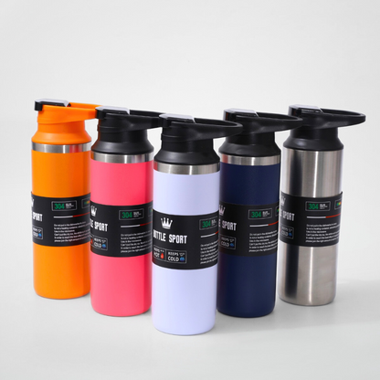 Aesthetic Powder-Coated Vacuum Flask | 500ml Double-Wall | Active Lifestyle Bulk