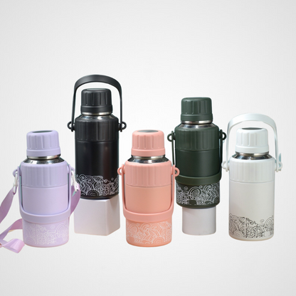 One-Touch Flip Sports Flask with Infuser | 20oz Vacuum | Fitness Wholesale