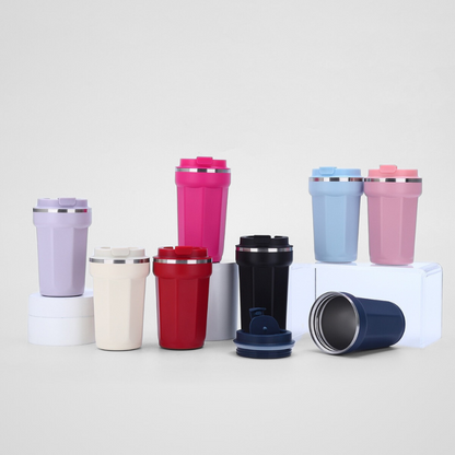 Leakproof Wide-Mouth Travel Mug | 380ml-510ml Double-Wall | Office Cafe Bulk