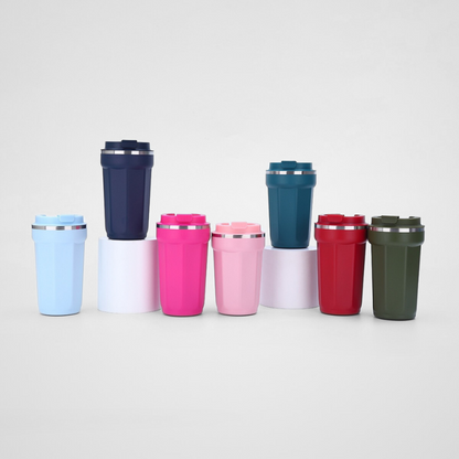 Leakproof Wide-Mouth Travel Mug | 380ml-510ml Double-Wall | Office Cafe Bulk