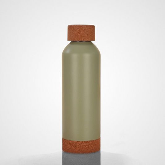 Eco-Luxe Bamboo Accent Flask | 500ml Double-Wall | Organic Brand Promo Bulk
