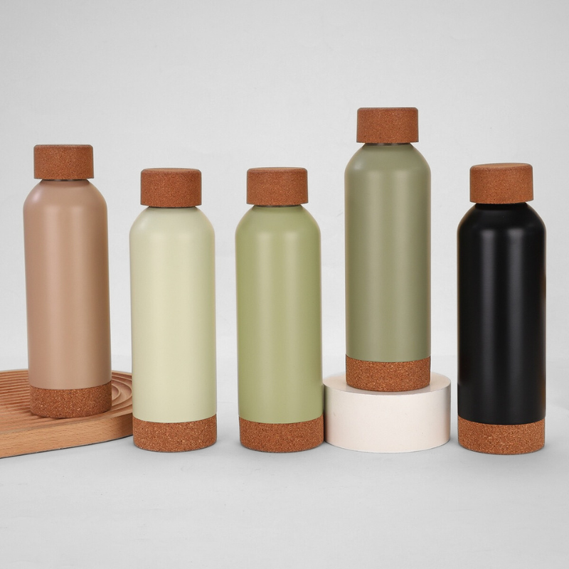 Eco-Luxe Bamboo Accent Flask | 500ml Double-Wall | Organic Brand Promo Bulk