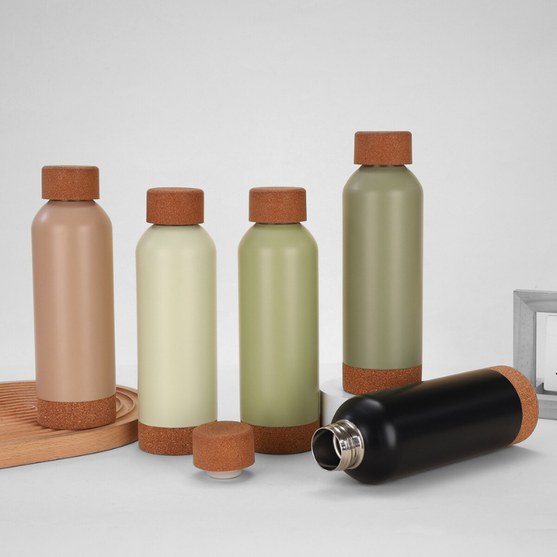 Eco-Luxe Bamboo Accent Flask | 500ml Double-Wall | Organic Brand Promo Bulk