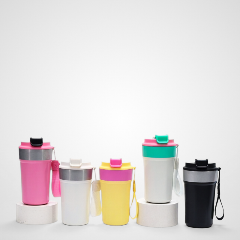 Compact Office Coffee Tumbler | 450ml Double-Wall | Custom Roaster Wholesale