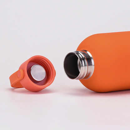 Classic Narrow-Mouth Sports Bottle | Premium SUS304 Steel | Multi-Cap Gym Flask