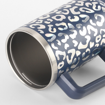 40oz Holographic Leopard Car Tumbler | Double-Wall Vacuum Steel | Premium Trendy Drinkware