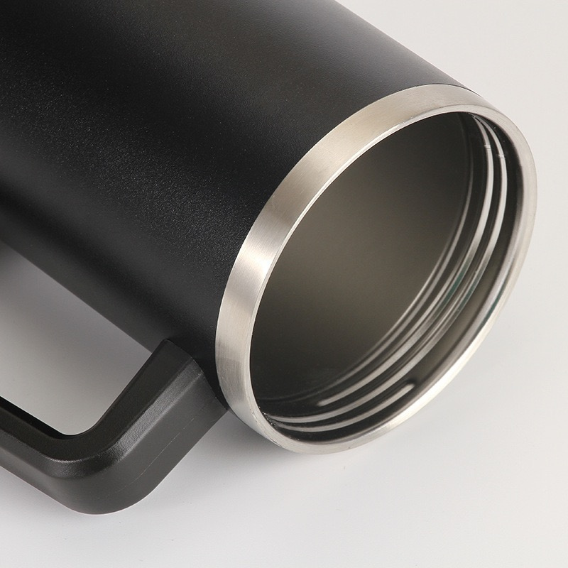 40oz Auto Beverage Cup | Integrated Soft-Touch Handle | Double-Wall Vacuum Insulated